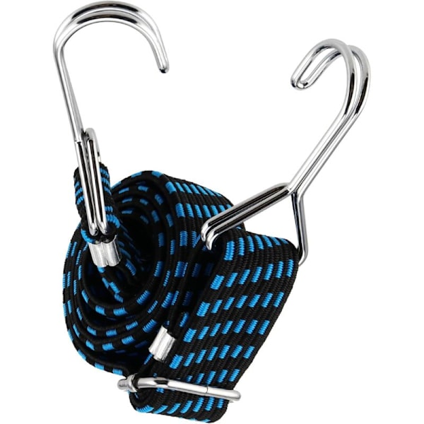 6-pak Expander med Kroge, Flad, 100 cm Elastisk Rem, Justerbar, Gummistrope, Bagage Spændebånd, Lashing Strap