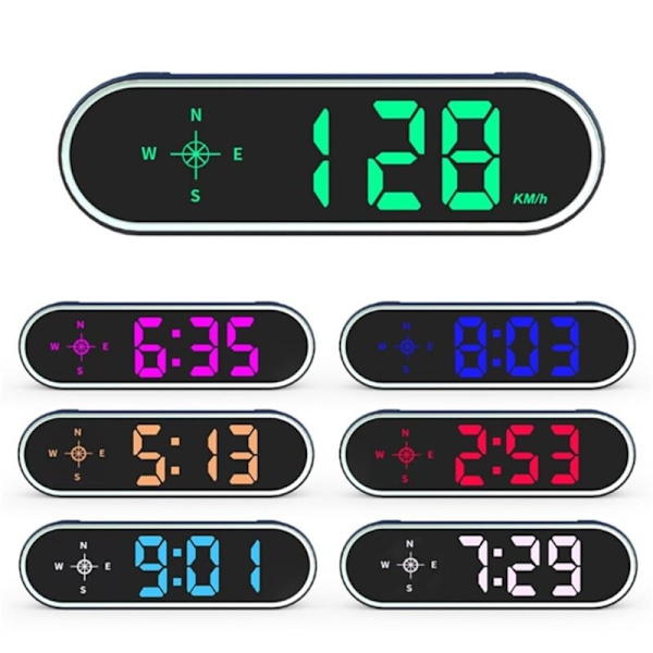 GPS-hastighetsmåler HUD Universal bil Head Up Display med kompass Overspeed Alarm Alle kjøretøy