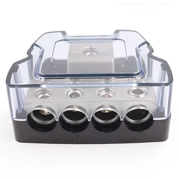 4-vejs strømfordelingsblok 1 x 0/2/4 gauge ind/4 x 4/8 gauge ud bilstereo forstærker jordfordelingsblok