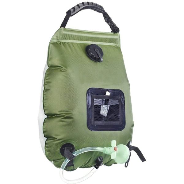Utomhus 20L Camping Duschväska Solvärmeväska Bärbar Dusch Camping Vandring Klättring Bad Camping Utrustning Grön