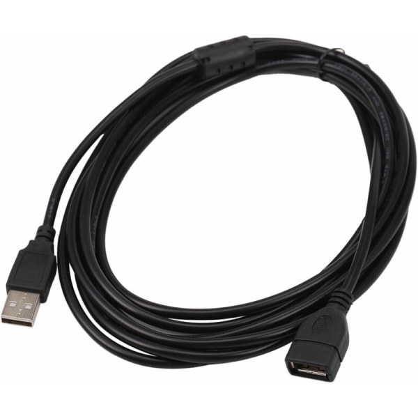 USB 2.0 -jatkokaapeli, musta, 10 jalkaa, tyyppi A - musta uroskaapeli