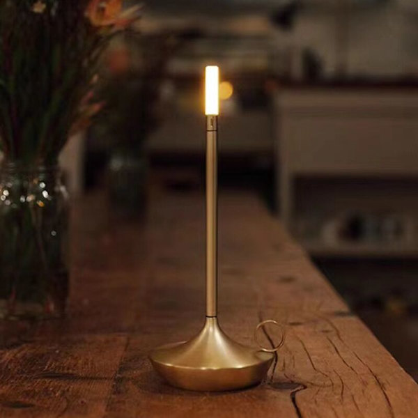 1800MAh Genopladelig LED-bordlampe Retro Touch Justering Bordlampe til Soveværelse Restaurant Dekoration Lys Sort