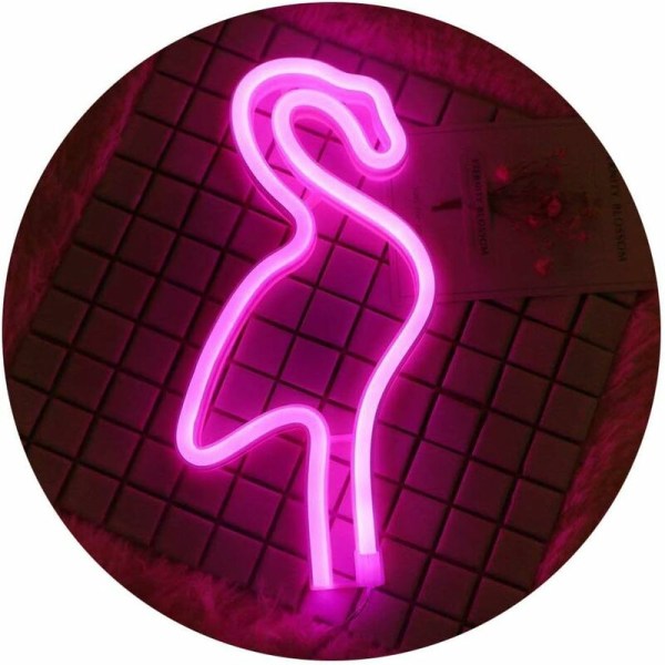 LED Rosa Flamingo Formet Skilt Neonlys USB 3 Pol AA Drevet Flamingo Nattelysskilt Julepynt Feriedekor Lys Soverom Bryllup B