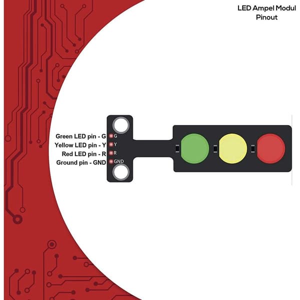 5X DIY LED Trafikklysmodul Mini Trafikklys 3.3-5V Kompatibel med for