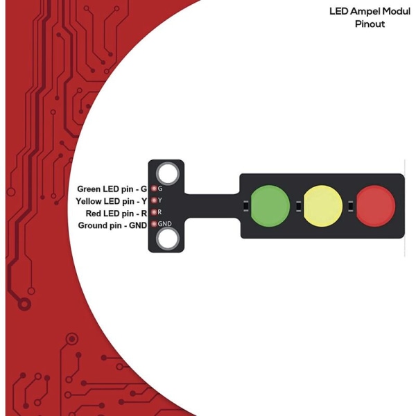 5X DIY LED Trafiklys Modul Mini Trafiklys 3.3-5V Kompatibel med til