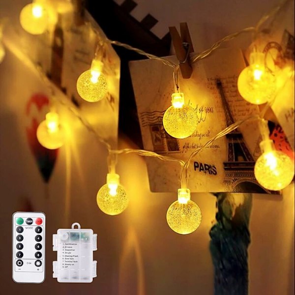 Fairy Lights (Varmvit), 10M 80 LED Boll Fairy Lights, IP65 Inomhus/Utomhus Fairy Lights Dekoration för Jul Halloween Sovrum Trädgård[Energi C