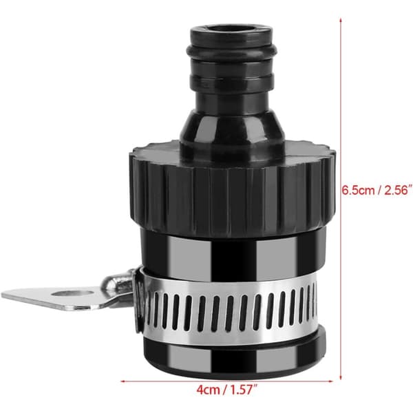 Universal vandhane slangeforbindelse til bilvask havevandslange hurtigkobling hane adapter diameter mindre end 20mm (sort)