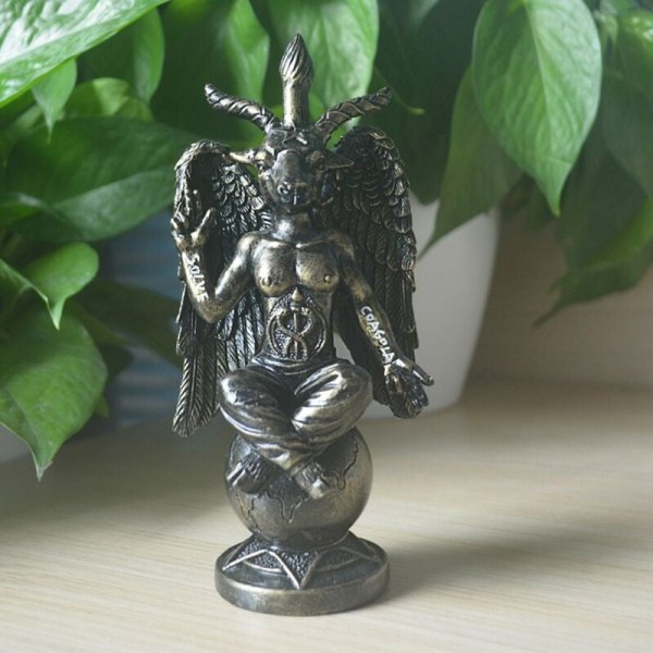 Satans idol Baphomet skulptur magisk meditation get staty harts konsthantverk religiösa prydnader heminredning