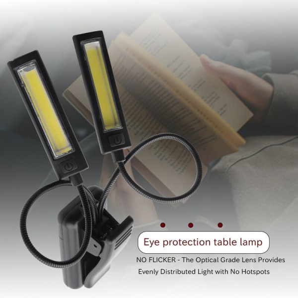 Musikstandlampe Clip LED Clip-on Lampe - Flimmerfrei, Vollständig Einstellbar, 6 Helligkeitsstufen - Auch zum Lesen von Büchern, Orchester, Mischen, DJ