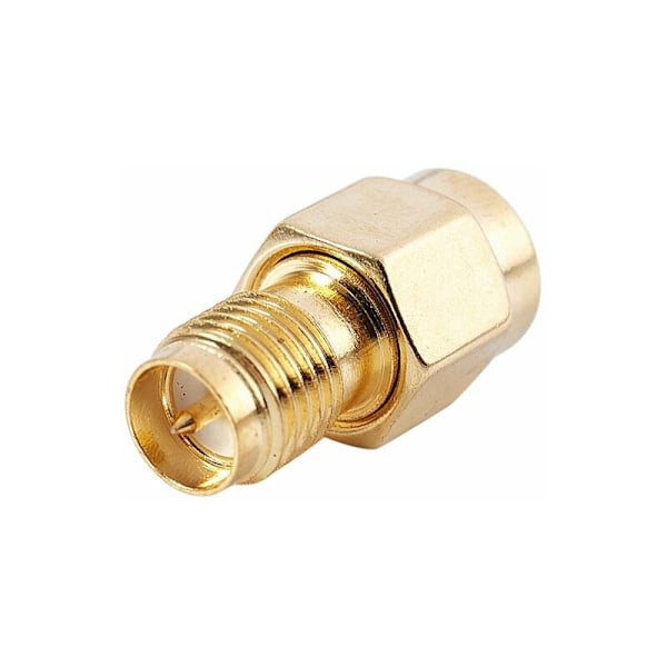 SMA hannkontakt (pinne) til hunn RP-SMA (pinne) kontaktpluggadapter for Wi-Fi-antenne/signalforsterker/repeatere/koaksialradio/RF (2-pakning)