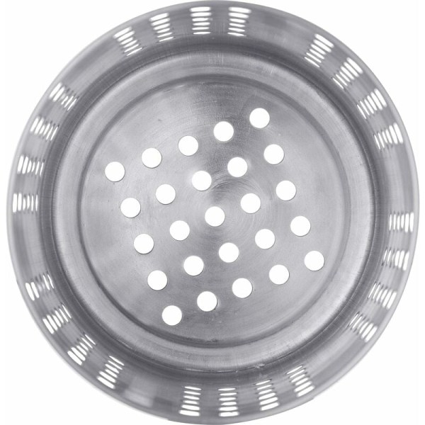 Bestikholder/afdrypningsstativ, rund, diameter: 10 cm, højde: 13 cm, rustfrit stål, sølv