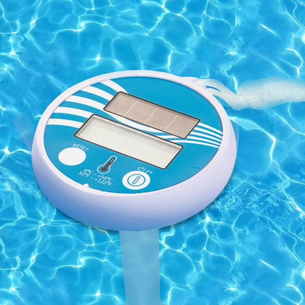 Flytande Pooltermometer Solcellsdriven Digital Vattentemperaturmätare med Kedja för Utomhus/Inomhus Simbassänger, Badvatten, Spa, Spa, Varmvatten