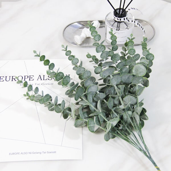 20 stk Kunstige Sølv Eucalyptus Grener 38 cm Spray Eucalyptus Blad For Ferieplanter Bryllup Fest Hage Hjem Kontor Utendørs Innendørs Dekorasjon