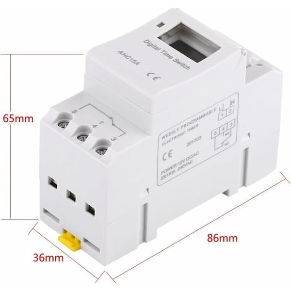 LCD-timer, ugentlig elektrisk ugeplanlægger, digital timerkontakt 15A(220V), FDC,