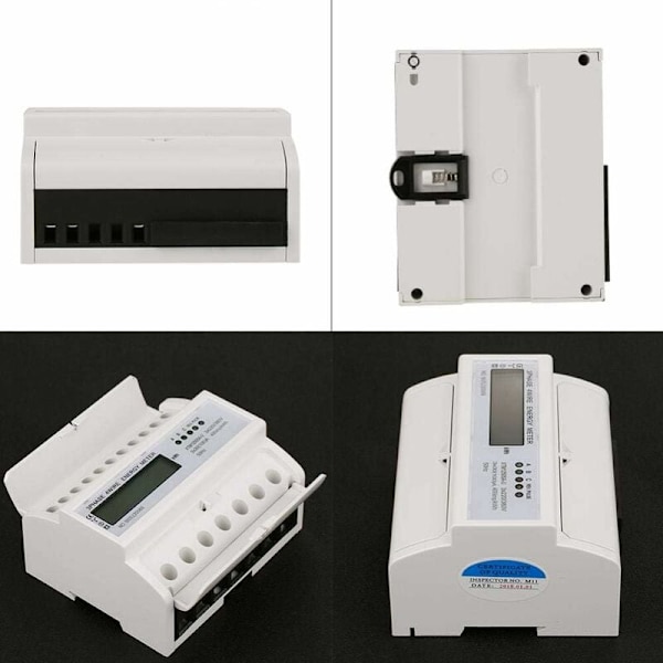 3 x 220V/380V KWh Elektrisk mätare Rail Digital Energimätare LCD Trefas 4 Ledningar 7P Elektronisk(30(100) A)，1st