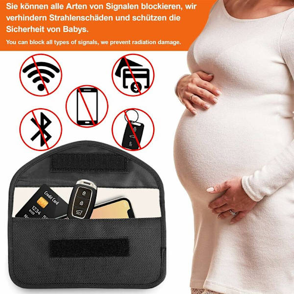 Strålingsbeskyttelsespose Mobiltelefon Smartphone Ingen Signal Radio Stoppende Pose Sort-