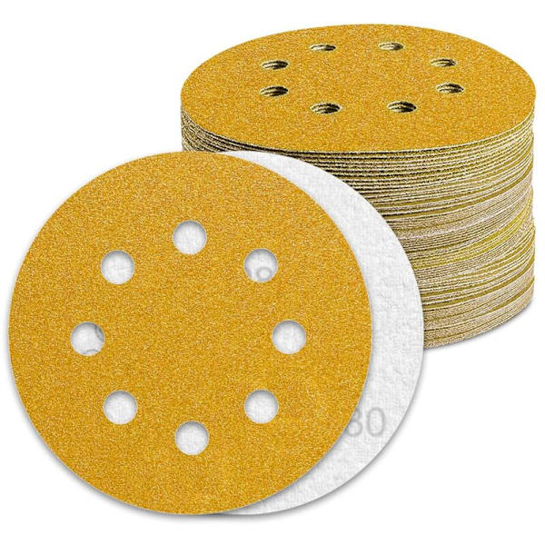 125mm Slippapper Korn 80 100 st Slippapperskivor för Excentrisk Slip
