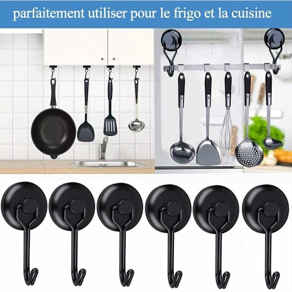 Tehokas Magneeti Koukku 14 kg 20D Magneettinen Koukku Jääkaappi Musta Neodyymi Kääntyvä Magneeti Magneettinen Koukku Magneettiset Koukut Keittiön Käsipyyhkeiden Lautaan 6kpl