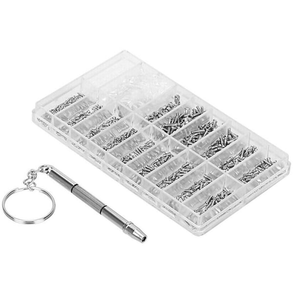 1000 stk Brilleklokke Mobiltelefon Reparasjonsskrutrekkersett (skrueboks + skrutrekker)
