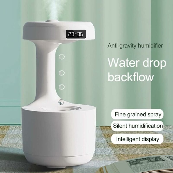 800ml Toppfylld Luftfuktare, Kalla Dimma, Varm Dimma Luftfuktare med Tidindikator, Anti-Gravitation Vattendropp Retur, Luftfuktare för Sovrum, Barn