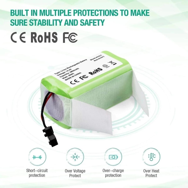 14,4v 2800mah litiumjonbatteri kompatibelt med Ecovacs Deebot N79s, N79, Dn622, Eufy Robovac 11,11s