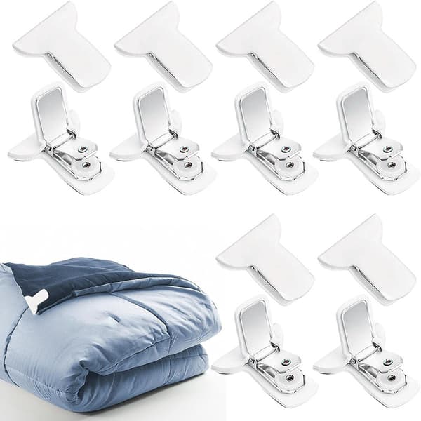 12-pack täckclips för starkt grepp, skumfyllt påslakan.