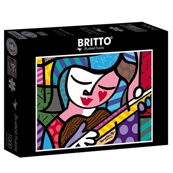 Bluebird Romero Britto - Pige med guitar puslespil (1000 brikker)