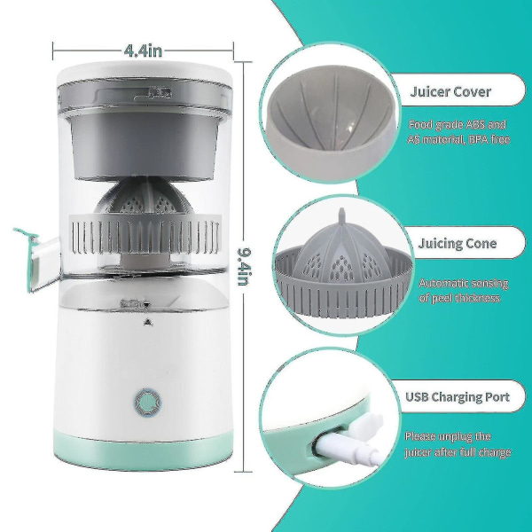 Elektrisk USB-laddningsbar juicepress, citruspress, bärbar 45w 2023 Ny []