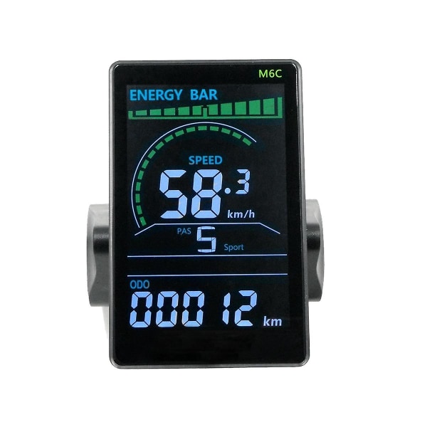 M6c elcykel LCD-skärmsmätare 24v-60v E Scooter LCD-panel färgskärm med USB för berg