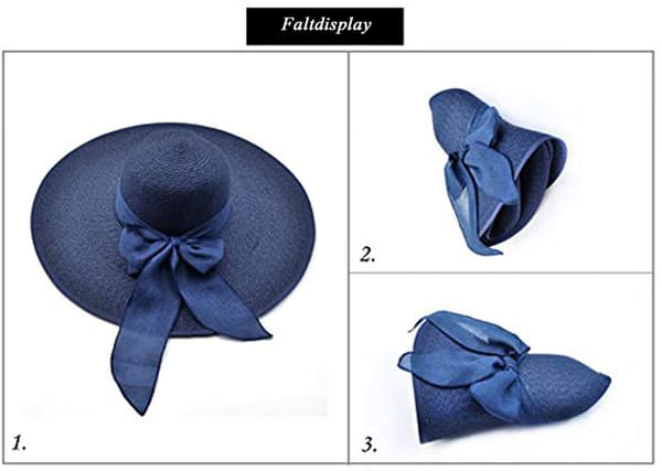 Dame Bredskygget Stråhat Foldbar Beskyttelse Strandhat Elegant Sommerhat Solhatte UPF 50+