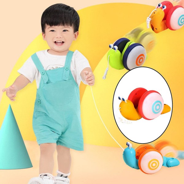 Children's Rope Pulling Snail Toy Creative Light Music Pull Snail Baby Toddler Toys