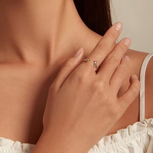 925 Sterling Sølv Sød Gravhund Ring Åbne Ringe Justerbare Dyr Stable Ringe til Kvinder 1 Styk