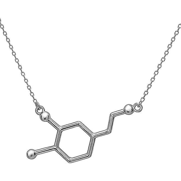 Sølv Phantom smykker Dopamin Molecule halskæde