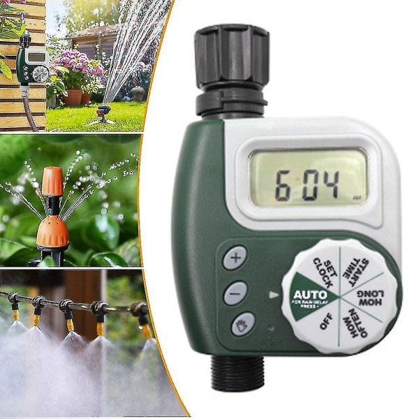 Digital vanntimer, vanningsklokke Vanntett LCD-skjerm Digital automatisk tidsbesparende, vanningsprogrammer ideell for hagedrivhuslandbruk [f