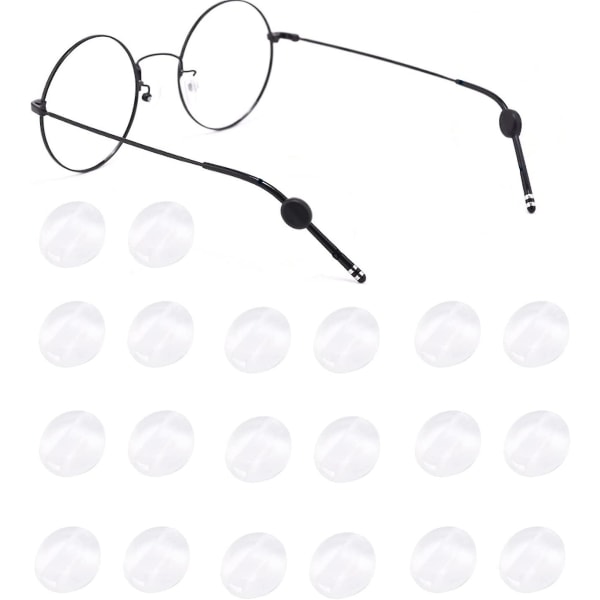 10 par, glasögonhållare i klarsilikon, tempelhållare för glasögon, runda miniglasögonhållare, halkfria glasögonhållare, båggrepp för glasögon, solglasögon