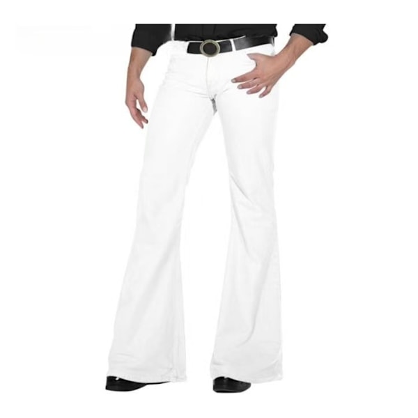 70-tals disco byxor herr bell bottom byxor 60-tals 70-tals bell bottom byxor vintage jeans herrjeans A010-Vit S