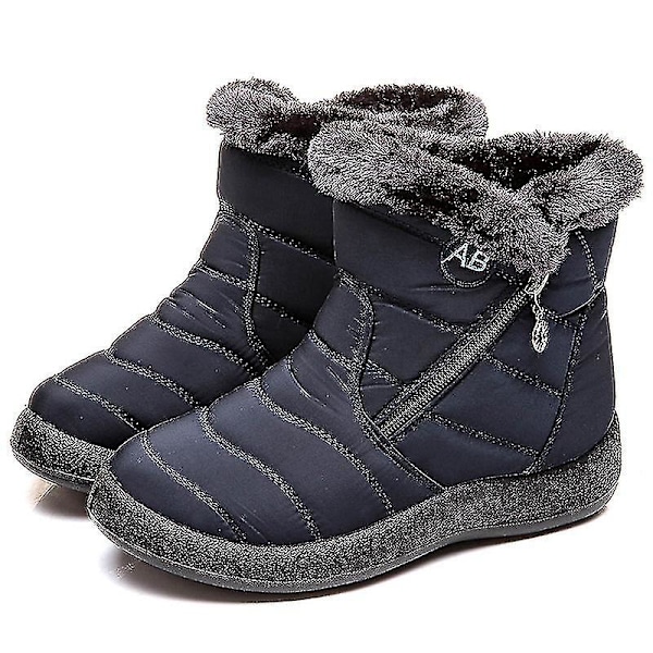 Winter Lightweight Thick Fur Ankle Waterproof 11cm Heel Boots For Women