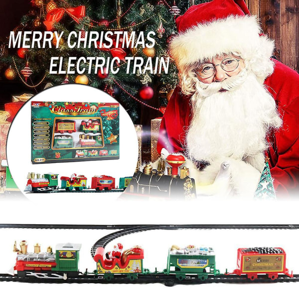 1 kpl Kuuma joulun sähköjunalelu junavaunun minijunaratakehys, jossa on äänivalo, joulukuusikoristeet, lasten lelu, uudenvuoden joululahja
