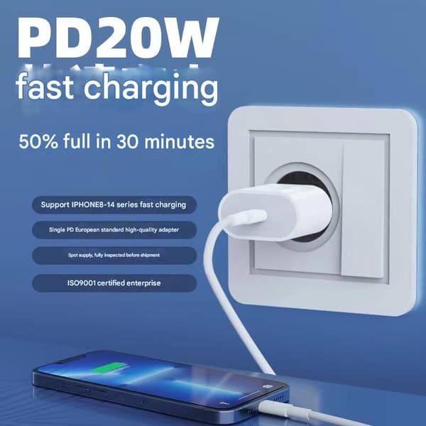 PD20w lader egnet for Apple mobiltelefonlader