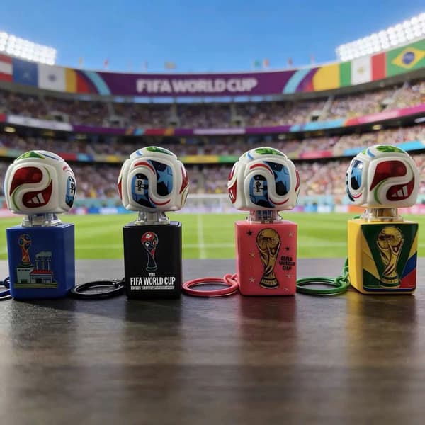 Ny VM-nøglering med fodboldlydknap