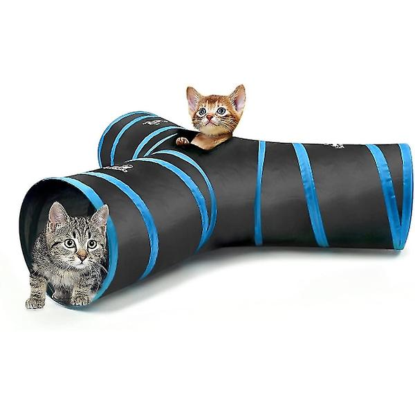 Katteleker, kattetunnelrør 3-veis tunneler Uttrekkbare sammenleggbare katteleketelt Interaktivt lekelabyrint Kattehusseng med baller og bjeller For katt Kattunge K