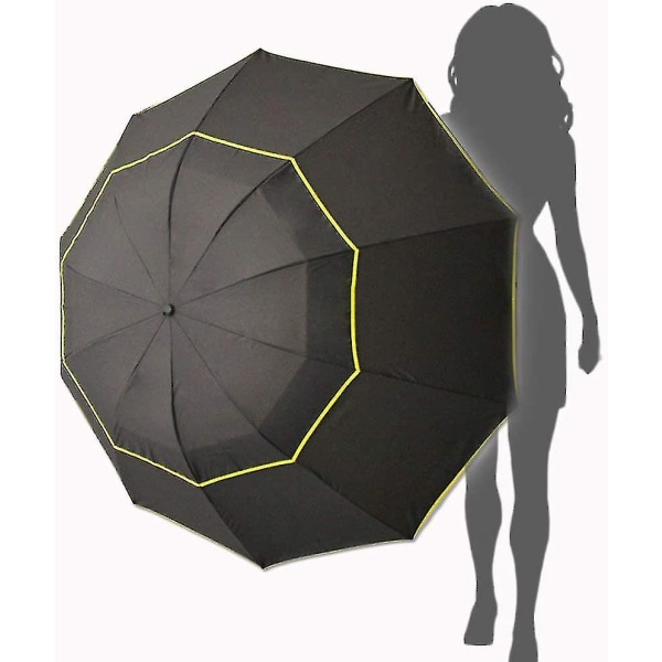 Ekstra stor golfparaply sammenleggbar paraply Regntett Kompakt Oversize, Acsergery dobbel gave