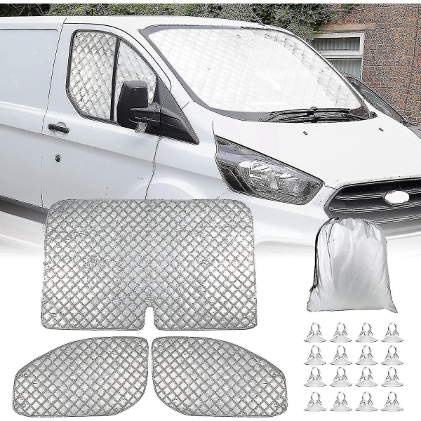 For Ford Transit 2006-2014 Internt Termisk Persienner Vindusdeksel Blind Solskjerm Sol Visor Skygge Blokker Dekselsett