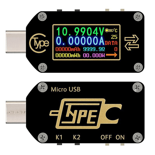 Rd Tc66 Type-C Pd Trigger USB Voltmeter Amperemeter Spenning 2-veis Strøm Meter Multimeter Pd Lader B