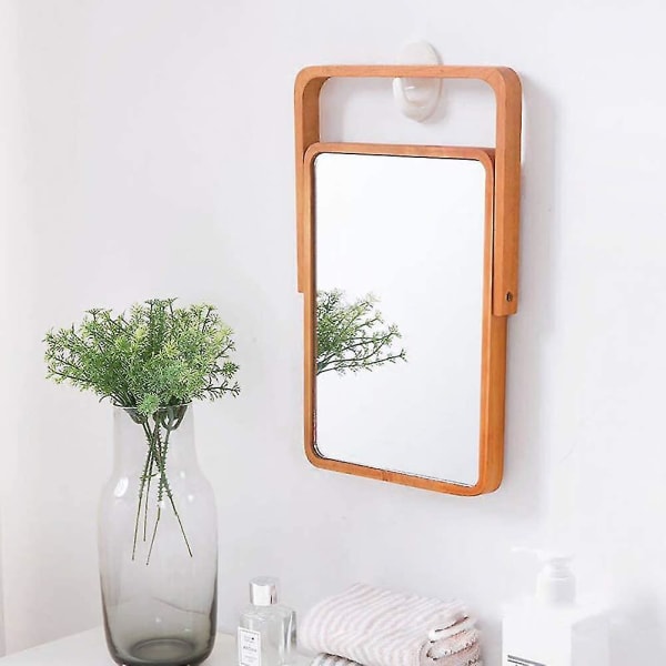 2024 Træbord Makeup-spejl - rektangel vægmonterede spejle til stuen, bedeoom 10,55 X 7,87 X 1 tommer