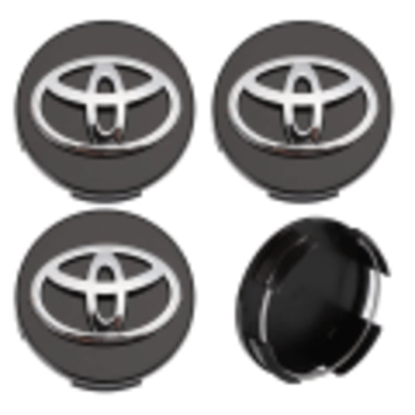 4 kpl - Toyota Keskikuppi/Vanteen tunnus - Autotarvike 62mm - Musta