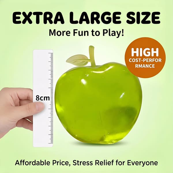 Apple Squishy Fidget Leker, Epler Stressballer for Voksne