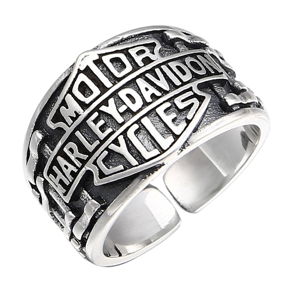 Harley Signet Ring, 925 Sterling Silver Biker Ring
