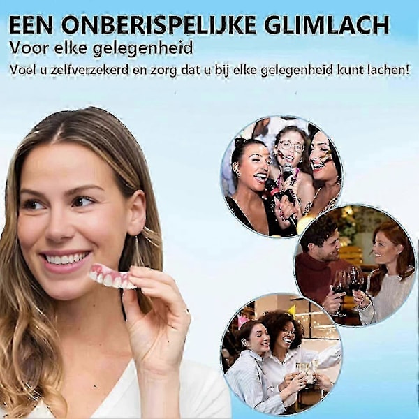 instantsmile Silikon Reline Tandprotese Sæt, Avanceret Tandprotese Reliner Kit, Øjeblikkelig Komfortpasform Til Øvre Og Nedre Tandproteser