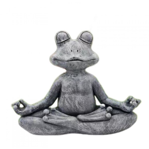 Mediterende Yoga froskestatue - Zen hagefroskefigurer til hjemmet, uteplass, dekk, veranda eller hagekunst Utendørsdekor, gaveide A1124-481790
